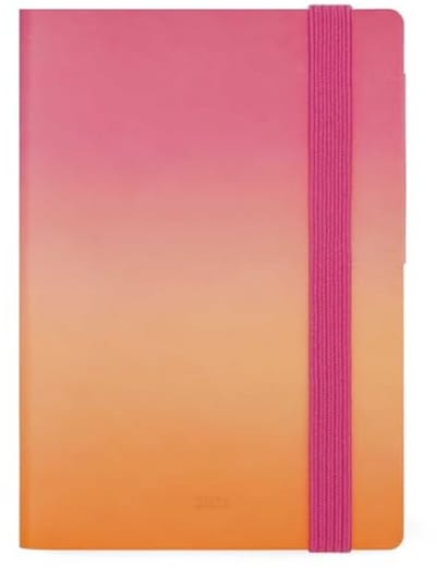 Weekplanner 2025 - 12 maanden klein met elastische sluiting, maandplanner en adresboek, 9,5 x 13,5 cm