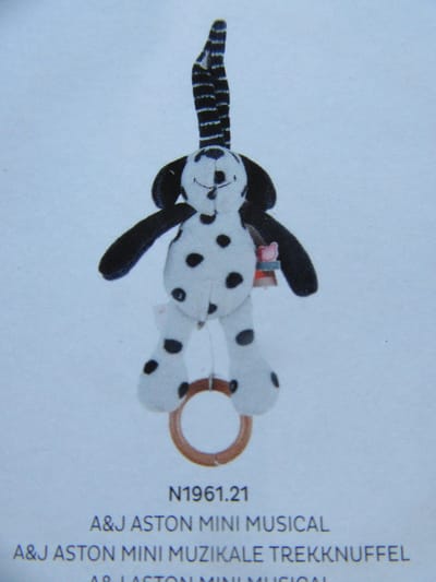 Noukie's - Muziek knuffel - Hond Jack - marine met vlekken