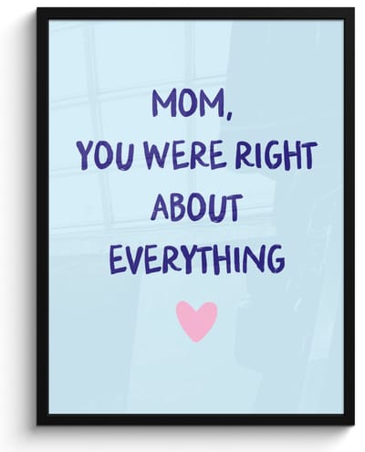 Poster in lijst - Fotolijst 50x70 cm - Posters - Moeder - Quote - Blauw - Posterlijst zwart - Decoratie - Wanddecoratie woonkamer - Muurdecoratie slaapkamer