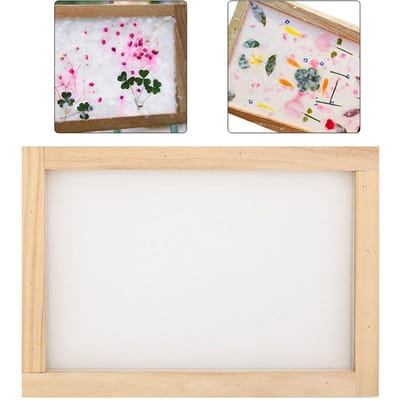(ZH) Outil Cadre de Fabrication de Papier en Pâte de Fleurs et d'Herbes DIY 20*30cm white