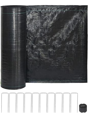 Gazonbeschermingsvlies - Onkruiddoek Bodembedekker - Gazon Onderhouden - Heavy Duty Materiaal - 0.9 x 9.8 m - Zwart