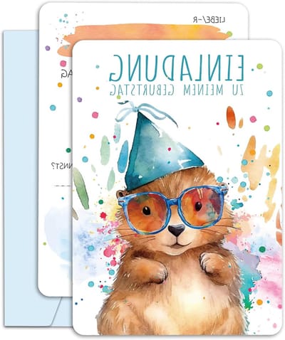 Kleurrijke Verjaardagsuitnodigingen voor Kinderen met Vormige Enveloppen, 13 Stuks, 105 x 148 mm, Feestuitnodigingen voor Verjaardagsfeestjes