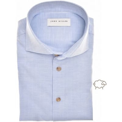 John Miller Overhemd Lyocell Cotton Wool Shirt Licht Blauw / male