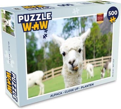Puzzel Alpaca - Close up - Planten - Legpuzzel - Puzzel 500 stukjes