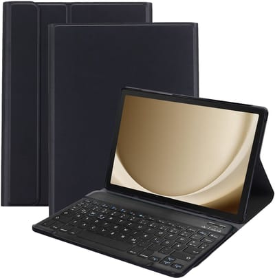 Just in Case tablet Hoes met Toetsenbord geschikt voor Samsung Galaxy Tab A9 Plus - QWERTZ Bluetooth Keyboard Case - Zwart