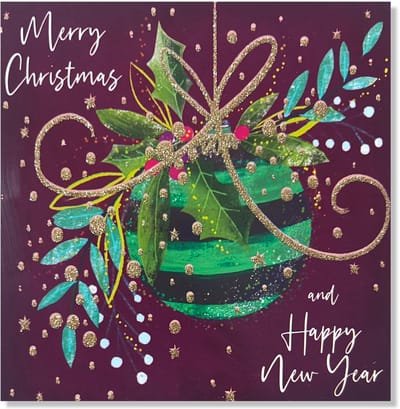 Luxe Kerstkaart - 11,5x11,5cm - Gevouwen Foliekaart met envelop