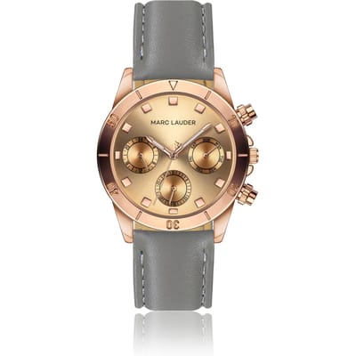 Horloge met leren band Marc Lauder Valencia