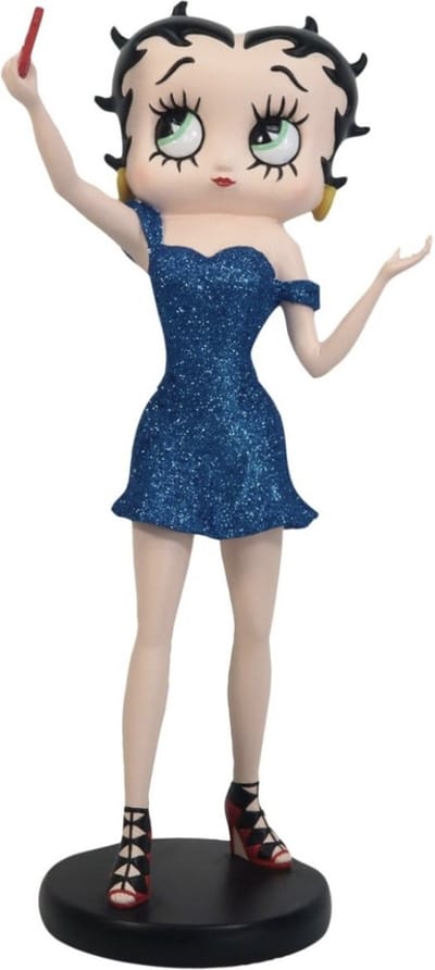 Betty Boop Selfie - Blauwe Glitter Jurk Beeldje