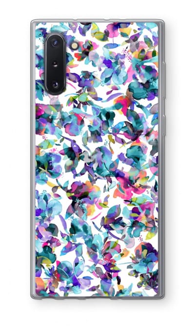 Hoesje geschikt voor Samsung Galaxy Note 10 hoesje - Hibiscus Flowers - Soft Cover Telefoonhoesje - Bescherming aan alle Kanten en Schermrand