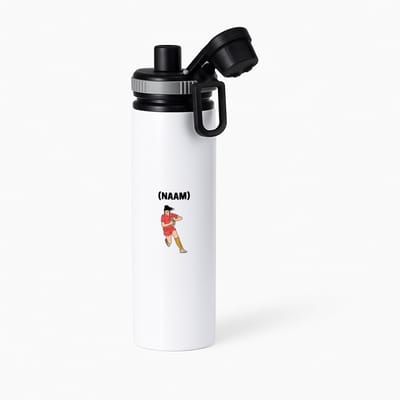 Hacebo® - Rugby met eigen naam waterfles met draaidop grijs - Rugby - Rugbyer - Sport - water fles - 850ML