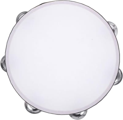 Kinder Tamboerijn - Houten Percussie - Muziek Ontdekken - Dubbele Rij Jingles - 22.5 cm - Multicolor