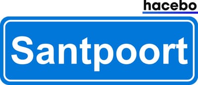 Hacebo - Plaatsnaam Sticker - 29x10 CM - Santpoort sticker - Verkeersborden sticker - grappige cadeaus - Santpoort