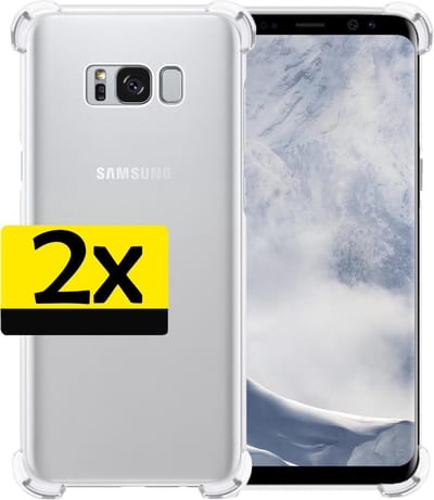 Hoesje - 2 Stuks - Geschikt voor Samsung Galaxy S8 - Sterk & Shockproof - Siliconen Case - Back Cover - Telefoon Hoes Shock Proof - Telefoonhoesjes - Transparant