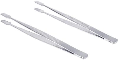 Pincet Set - Precisie Tangen - Fijne Werkjes - Platte Paddle Einde - 114 mm Lengte - Zilver