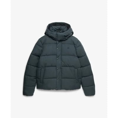 Superdry - Premium Geruite Puffer Jas met Capuchon - Heren - Gewatteerde jassen