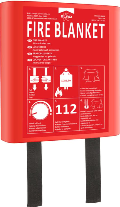 ELRO FB1212H Blusdeken 1.20m x 1.20m – In harde kunststof box - voldoet aan EU-norm EN1869