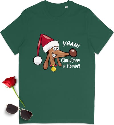 Heren T Shirt - Kerstmis komt eraan - Groen - Maat S