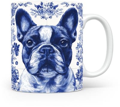 Mok French Bulldog Beker voor koffie of tas voor thee, cadeau voor dierenliefhebbers, moeder, vader, collega, vriend, vriendin, kantoor, opa, oma, hond, kerst, sinterklaas, verjaardag