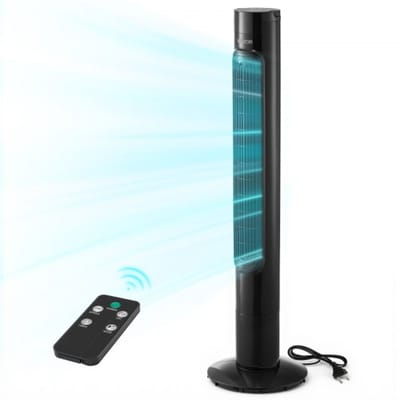VEVOR 50W torenventilator, 985 mm kolomventilator met 3 snelheden, 3 standen, 7,5 uur timer, 50° zwenkfunctie met afstandsbediening, stille staande ventilator voor slaapkamer en kantoor, zwart