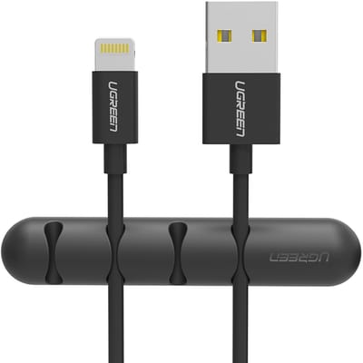 Ugreen - Kabel Organiser voor 7 Kabels - Kabelhouder met Plakstrip - Zelfklevende Kabelclips - Zwart