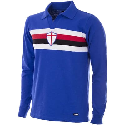COPA - U. C. Sampdoria 1956 - 57 Retro Voetbal Shirt - S - Blauw