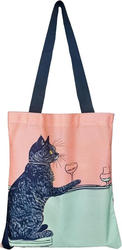 Herbruikbare Katten Tote Bag - Esthetische Canvas Strandtas voor Vrouwen, Perfect als Cadeau