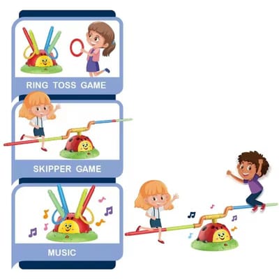 Kinderen Springen En Gooien Speelgoed 3 in 1 Lieveheersbeestje Multifunctioneel Raketlanceerder Sportspel Entertainment Spel Buiten Educatief Speelgoed Cadeaus gray