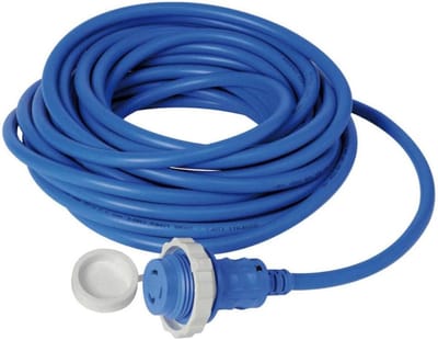Stroomkabel Boot - Bootsnoer Waterdicht - Veilig Stroomvoorziening - Voorgemonteerde Dop - 15 Meter - Blauw
