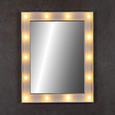 Wandspiegel met LED verlichting - 39 x 49 cm make-upspiegel en wanddecoratie