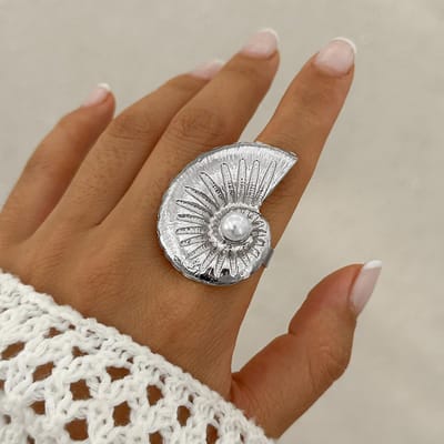 Vintage Metalen Grote Zeester Schelp Ringen Voor Vrouwen Zomer Strand Verstelbare Ringen Vakantiefeest Overdreven Sieraden Voor Vrouwen brown