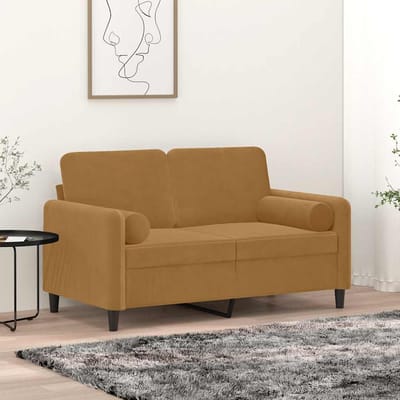 vidaXL - Sierkussens - 2 - st - 15x50 - cm - fluweel - bruin