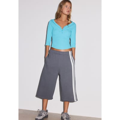 Stradivarius Joggingbermuda met zijstrepen  Donkergrijs XS