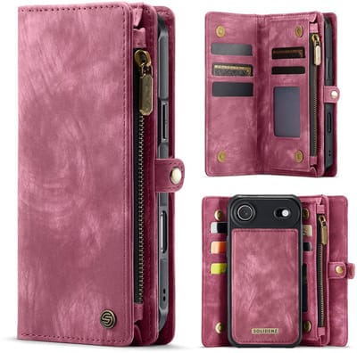 Solidenz Hoesje - Geschikt voor Apple iPhone Air - Urban Wallet - Rood