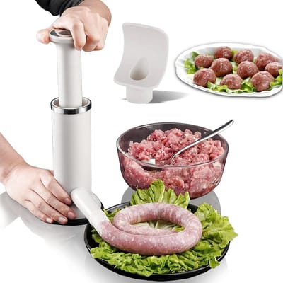 2-in-1 Handmatige Worstvullingsmachine voor Gehaktballen en Worsten - Multifunctionele Keuken Gadget