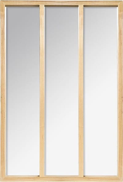 Muurspiegel Rechthoek 3 kolommen H116 cm - Verre|Fer|Hout|Paulownia - SILUMEN