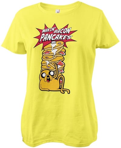 Adventure Time Makin' Bac-on -pannenkoeken Girly T-shirt voor dames, geel