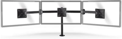 Nedis Monitorbeugel voor Bureaus - 3 Schermen - 14 - 24 " - 75x75 / 100x100 - Draai- en Kantelbaar