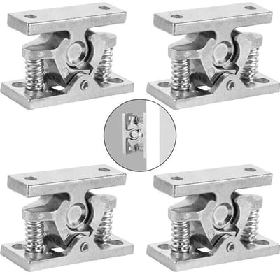 4 zilverkleurige deurstoppers van zinklegering met veermechanisme