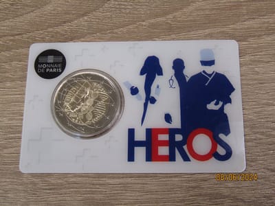Officiële Coincard 2 euro Frankrijk 2020 : Medisch Onderzoek HEROS