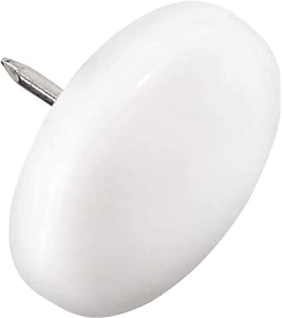 Kunststof Glijders - Meubelglijders Stoelpootglijders - Vloer Beschermen - Met Spijker - Ø 30 mm - Wit
