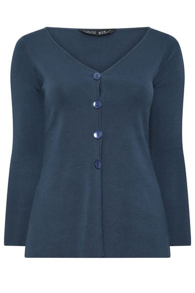 Limited Collection Marineblauw Vest Met Uitlopende Zoom Size 54-56