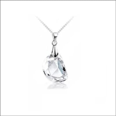 Aramat Jewels | Halskettingen | Luxe Zilveren Dames Halskettingen met hanger | Druppel/Kristal/20mm | |1,5mm | Zilver | Volwassenen | Verkleurd niet