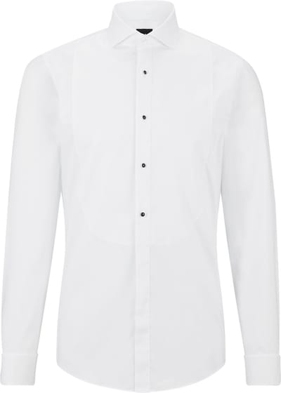 BOSS Hank slim fit smoking overhemd - popeline - wit - Strijkvriendelijk - Boordmaat: 38