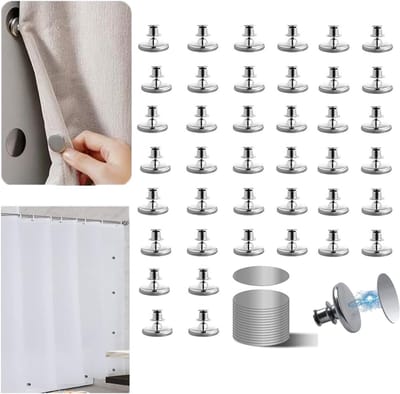 20 Stuks Magnetische Gordijnclips 10 Paren - Extra Groot Model - Voorkomt Lichtlekkage Bij Binnen En Buitengordijnen - Universele Clips Ook Geschikt Voor Zijkanten Van Douchegordijnen - Stevige Magneetbevestiging Voor Stabiele Bevestiging| Cyslmuk®