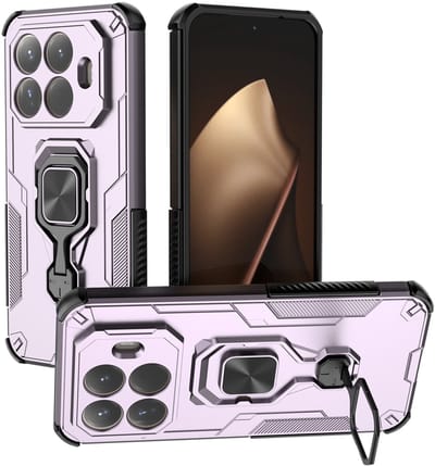 MobyDefend Hoesje - Geschikt voor Xiaomi 15T Pro - Dubbelgelaagde Pantsercase Met Standaard - Roze