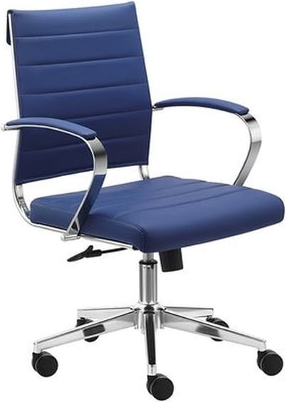 Sedero Bureaustoel Cádiz - Blauw - PU Leer - Bureaustoel voor Volwassenen
