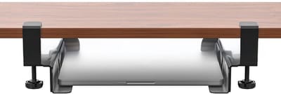 Unyqoos® Ruimtebesparende verstelbare laptophouder voor onder het bureau met siliconen bescherming