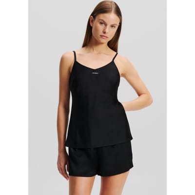 Karl Lagerfeld Essential Logo Satin Pj Set Black Taglia: XS | Biancheria intima Outlet | Donna | Nero