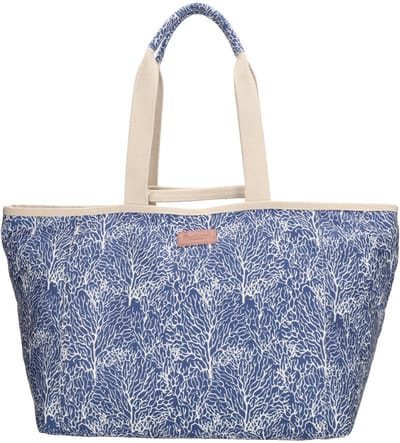 PE Florence Richelle Strandtas XL - Ritssluiting - Schoudertas - Ritsvak - Shopper - Zomertas - Blauw