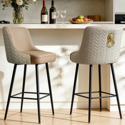 Dailygoods- Barstoel Modern - Rotatieve Barkruk - Hoogteverstelbare Barstoel - Set van 2 - Eetkamerstoel - Comfortabele Zitting - Barstoelen